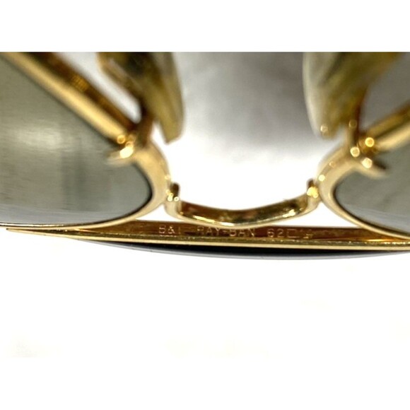 Vintage Ray Ban B&L Diamond Hard Aviator Shooter Sunglasses Gold Frames 62mm - Picture 12 of 14